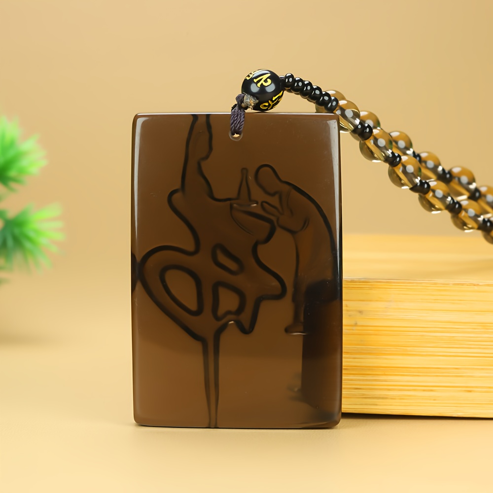 Men's Casual Stone Pendant Necklace, Stylish Accessory